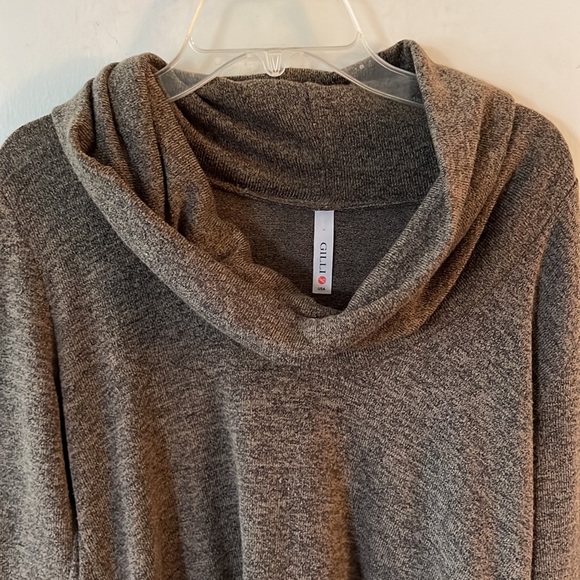 Gili Mock Neck Sweater Suede Elbow Patches Sz Medium - Picture 5 of 7